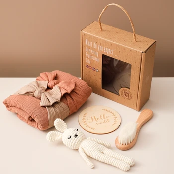 1 комплект детская косметика для ванны хлопковое одеяло вехи детская повязка кисть крючком Кролик куклы фото реквизит набор рождения подарок