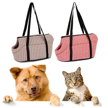 1 шт. Полосатые сумки для переноски собак и кошек, для путешествий на улице, для переноски щенков и кошек, клетчатые сумки через плечо, дышащие сумки-переноски для собак