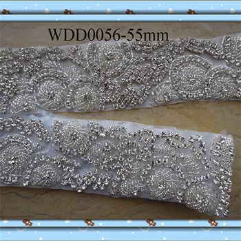 (10 ярдов) Оптовая продажа свадебной аппликации из бисера и горного хрусталя с отделкой утюгом для свадебного вечернего платья с поясом WDD0056
