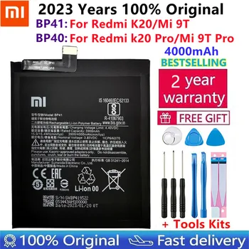 100% Оригинальная Сменная Батарея BP41 BP40 Для Xiaomi Redmi K20 Pro Mi 9T Pro Mi9T Redmi K20Pro Премиум-Класса, Натуральная Батарея 4000 мАч