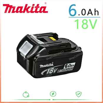 100% Оригинальный Аккумулятор Makita 18V 6.0Ah Со Светодиодной литий-ионной Аккумуляторной Батареей BL1860B BL1860 BL1850 Makita для электроинструмента