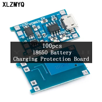100шт Micro USB 5V 1A 18650 Модуль зарядного устройства для литиевой батареи Зарядная плата с защитой Двойные функции 1A Li-ion DIY Kit