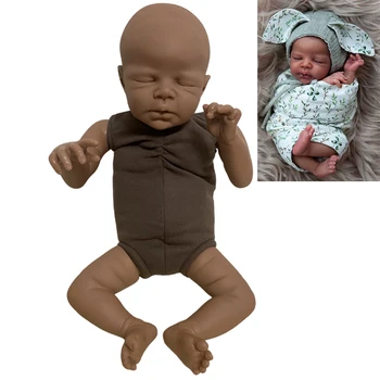 16-Дюймовый комплект Zendric Reborn Doll, Неокрашенный комплект незаконченных кукол из черной кожи