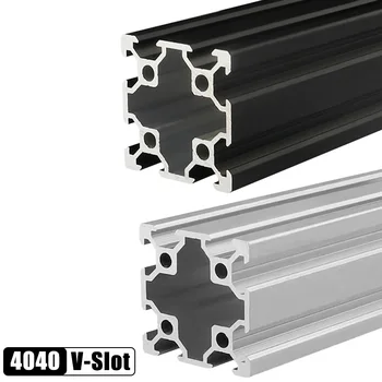 2/4 шт. 4040 Экструзионный алюминиевый профиль с V-образным пазом 100 мм-1500 мм, линейный рельс для 3D-принтера с ЧПУ, серебристый, черный
