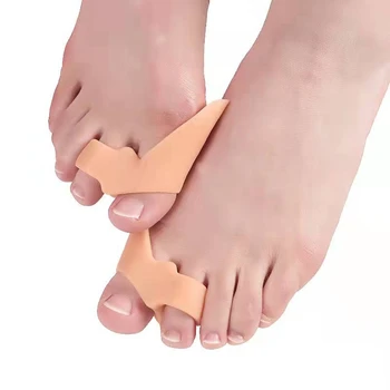 2 шт. = 1 пара, Силиконовый разделитель для пальцев ног с двумя отверстиями, Гель для педикюра, коррекция вальгусной деформации, Ортопедический выпрямитель для Ухода за ногами