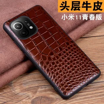 2021 Новый Роскошный Чехол Для телефона из натуральной кожи Xiaomi Mi 11 Mi11 Lite с Крокодиловым Зерном, Роскошный Чехол