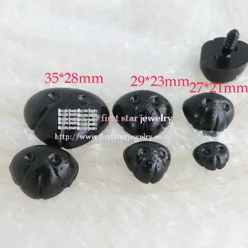 21 * 27 мм / 23 * 29 мм /28 * 35 мм черные пластиковые игрушечные носы для собак с пластиковыми шайбами для аксессуаров для медведей вы можете выбрать размер или смешанный размер