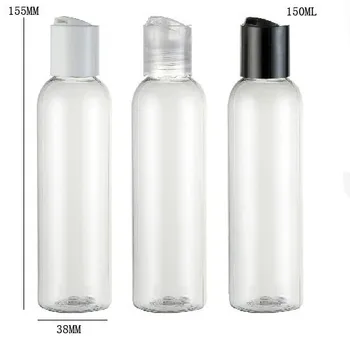 24x 150 мл, Оптовая продажа, прозрачная бутылка для лосьона с ПЭТ-помпой 150 куб. см, пластиковая косметическая упаковка с пресс-крышкой