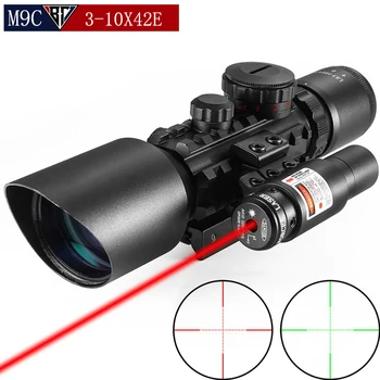 3-10X42E M9C Красный Точечный Прицел с широким полем зрения для наблюдения за птицами, Прицел для охоты QD AR Sight.223 5,56 .308 7,62