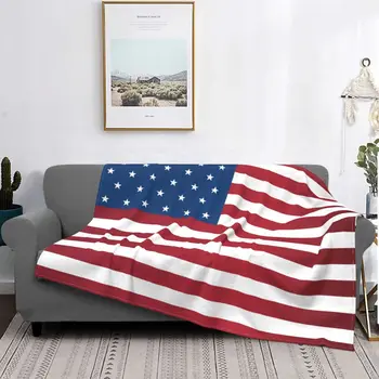 3D Печать Мода Американский Флаг Узор Одеяло Фланелевое Украшение Многофункциональное Теплое Одеяло Кровать Путешествия Плюшевое Одеяло