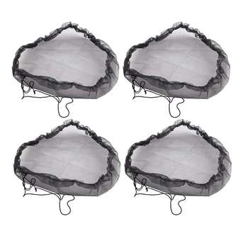 4 Шт. нейлоновый сетчатый чехол для дождевой бочки -Сетчатый чехол для дождевой бочки с завязками для предотвращения опавших листьев и мелких предметов