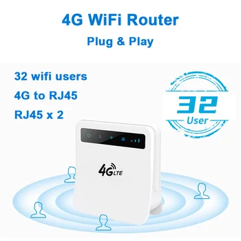 4G SIM-карта wifi маршрутизатор 4G lte cpe 300M 32 пользователя Wi-Fi беспроводной модем RJ45 WAN LAN точка доступа