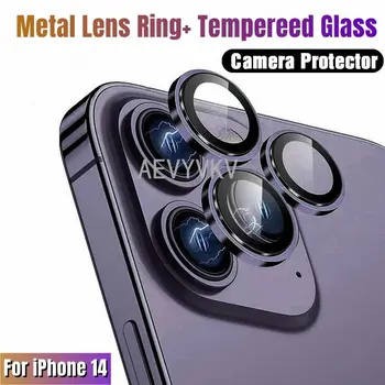 50шт Металлическое Кольцо Стеклянная Защита Объектива Камеры для iPhone 13 12 11 Pro Max 14 Plus 12 Mini 13Pro 14 Pro Max Чехол Аксессуары