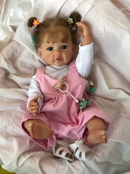 55 см Готовая Кукла Reborn Baby Doll Всего Тела Силиконовая Bebê Boneca Reborn Brinquedos Ручной Работы Для Малышей, Игрушка Для Ванной Принцессы, Детский День Рождения