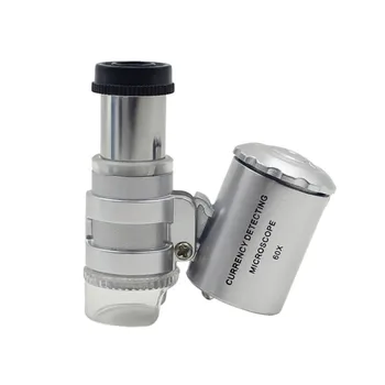 60-Кратный микроскоп Светодиодные лампы Yanchao Lights Портативный Карманный с лампой Увеличительное стекло Увеличители