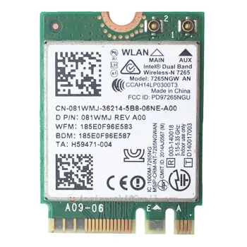 7265NGW Беспроводная карта WLAN 7265AN для Intel Dual Band 802.11AN 300 Мбит/с Wifi + BT4.0 NGFF/M.2 для ноутбуков Dell Toshiba