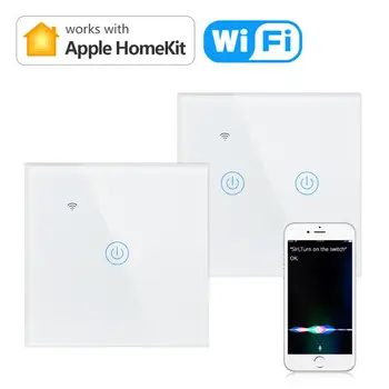 Apple Homekit Переключатель Wi-Fi прерыватель умный Дом Контрольная лампа Переключатели переменного тока 220 В 230 В Стандарт ЕС smartthings