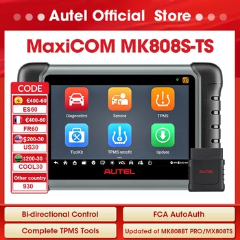 Autel MaxiCOM MK808S-TS OBD2 Bluetooth Сканер Автомобильный Tpms Диагностические инструменты Автомобильный сканер Активный тест Обновлен до MK808TS