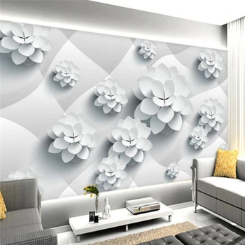 beibehang Белые цветы на заказ фотообои 3d обои домашний декор природная красота пейзаж большие обои для стен 3 d