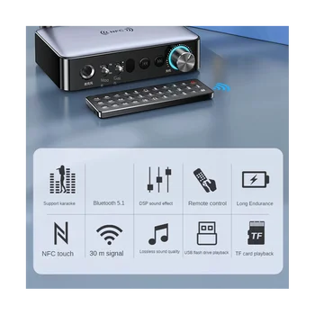 Bluetooth Приемник Передатчик 5.1 NFC Стерео 3,5 мм AUX коаксиальный RCA Беспроводной аудиоадаптер, микрофон для телевизора