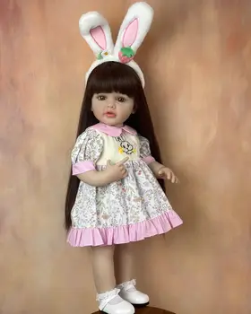 BZDOLL 55 см Полная Силиконовая Мягкая Кукла Reborn для Маленьких Девочек, Игрушка, Реалистичная Принцесса, Искусство для малышей, Подарки на День Рождения для Ребенка