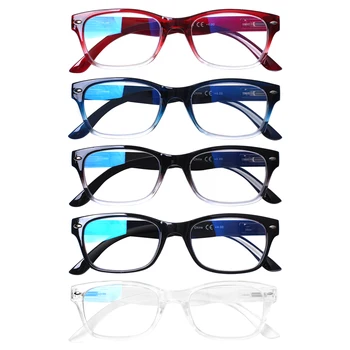 CLASAGA, 5 упаковок, Пружинные очки для чтения, блокирующие синий свет, модные очки для чтения в прямоугольной оправе, HD-ридер для мужчин и женщин