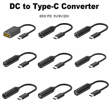 DC в Type C PD 65 Вт Адаптер Питания Конвертер 5,5X2,5 7,4X5,0 4,5X3,0 мм Зарядное устройство для ноутбука USB C Разъем Xiaomi/Samsung/Lenovo