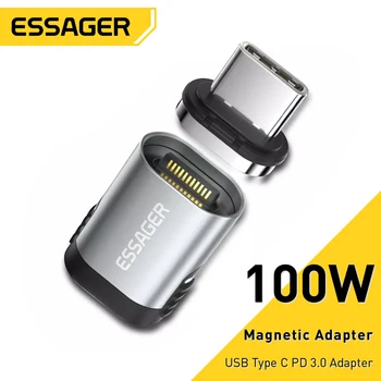 Essager 100 Вт Магнитный адаптер 24 контакта USB Type C PD 3,0 Кабель Для Быстрой Зарядки Конвертер для Ipad Pro Macbook Разъем Магнитного адаптера