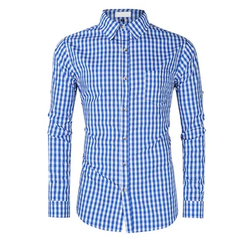 JRJZ 2023, новая модная весенне-осенняя мужская рубашка повседневного кроя в полоску, приталенные хлопковые рубашки в клетку с длинным рукавом для мужчин