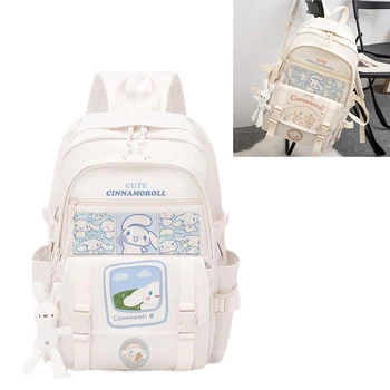 Kawaii Sanrio Cinnamoroll Мультяшный Рюкзак Anime Sense Водонепроницаемый Школьный Рюкзак Для Младших школьников Универсальная Дорожная Сумка