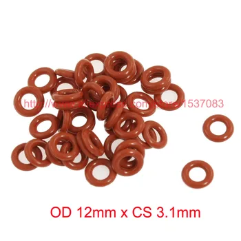 OD 12 мм x CS 3,1 мм красное силиконовое резиновое уплотнительное кольцо или прокладка уплотнительного кольца