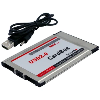 PCMCIA-USB 2.0 CardBus Двойной 2-портовый адаптер для карт 480M для портативных ПК