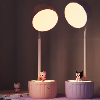 Sanrio Hello Kitty Kuromi Ночник Kawaii Мультфильм студенческий стол Защита глаз Настольная лампа Домашняя прикроватная лампа для спальни