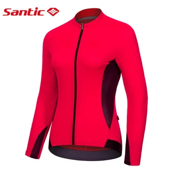 Santic Женская велосипедная майка, летние рубашки для горного велосипеда с длинным рукавом, дышащая противоскользящая велосипедная одежда на молнии, Азиатский размер