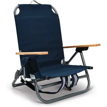 SunSoul Складной Легкий Пляжный стул-рюкзак синего цвета, синий, 7,5 фунтов, 18,00x24,61x35,00 дюймов
