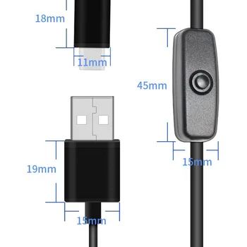 USB-кабель С выключателем Micro USB Type C Зарядное устройство Источник Питания 5V 3A/2.5A Для модели Ras Pi 3 B + plus RPI 4 для телефона Xiaomi