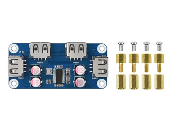 USB-концентратор Waveshare HUB HAT (B) для серии Raspberry Pi, 4 порта USB 2.0, Специализированный Pogo Pin для серии Zero