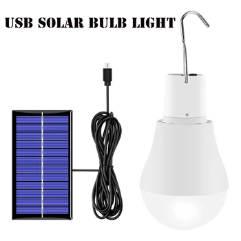 USB Светодиодная Солнечная лампа, Перезаряжаемые Портативные Наружные Аварийные солнечные лампы, Освещение для кемпинга, Лампа для палатки для крыльца, сада