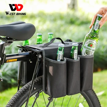 WEST BIKING, Велосипедная сумка-контейнер для напитков, Изолированная Бутылка для воды, Чайник, Подстаканник, Переносная сумка-холодильник для багажника Велосипеда