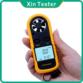Xin Тестер Цифровой Ветер Воздушный Анемометр Измеритель скорости 30 м/с (65 миль/ч) Мини-Анемометр ЖК-инструмент для измерения скорости воздуха GM816