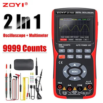 ZOYI ZT702S Цифровой Мультиметр Автоматический True RMS Транзисторный Зонд Multimetro Метр 48 М/С 10 МГц ПК Осциллограф для хранения данных формы сигнала