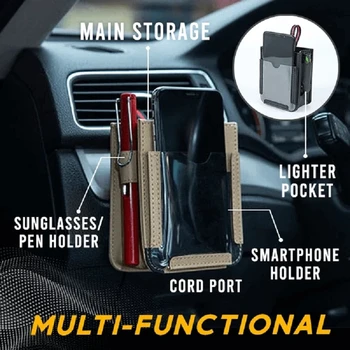 Автомобильный карманный органайзер для вентиляции, многофункциональная сумка для хранения автомобильного телефона, Автомобильный держатель для мобильного телефона, Аксессуары для интерьера автомобиля