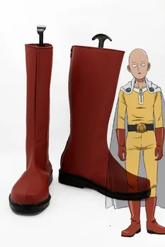 Аниме One Punch Man Сайтама Обувь для Косплея Ботинки Костюмы на Хэллоуин Аксессуар на заказ