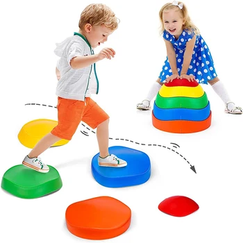 Балансирующие игры Монтессори Развивающие игрушки для детей Rainbow New Wave Crossing River Stones Игры для балансирования в помещении и на открытом воздухе