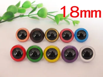бесплатная доставка!! 18 мм большие защитные глазки, пластиковые игрушечные глазки с шайбами-разноцветные-50 шт.