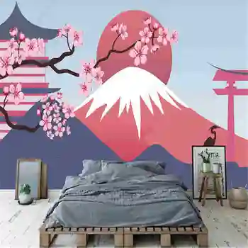 Гора Фудзи, Цветущая вишня, Обои для гостиной, Пейзаж, Маленькая Свежая спальня, ТВ-фон, обои для домашнего декора, Фреска
