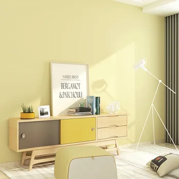 Гусинож желтые обои чистый пигментный цвет гостиная спальня столовая современный и контрактный скандинавский теплый желтый