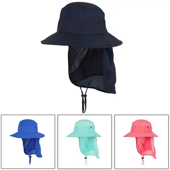 Детская солнцезащитная шляпа, летняя уличная мужская и женская Защита шеи ребенка, солнцезащитный крем, УФ-защита, солнцезащитная шляпа, водонепроницаемая дышащая шляпа