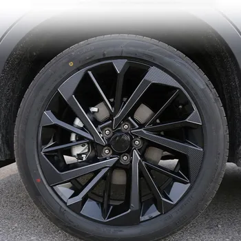 Для Mitsubishi Outlander PHEV 2022 ~ 2023 Черная наклейка на ступицу колеса автомобиля из углеродного волокна, защитные наклейки от царапин