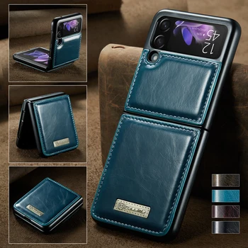 для Samsung Galaxy Z Flip3 5G Флип 3 Ретро Кошелек Кожаный Чехол, CaseMe Роскошный Магнитный Держатель для карт, Чехол-бумажник для Galaxy Flip 3